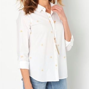Christopher & Banks Button Down Bee Shirt